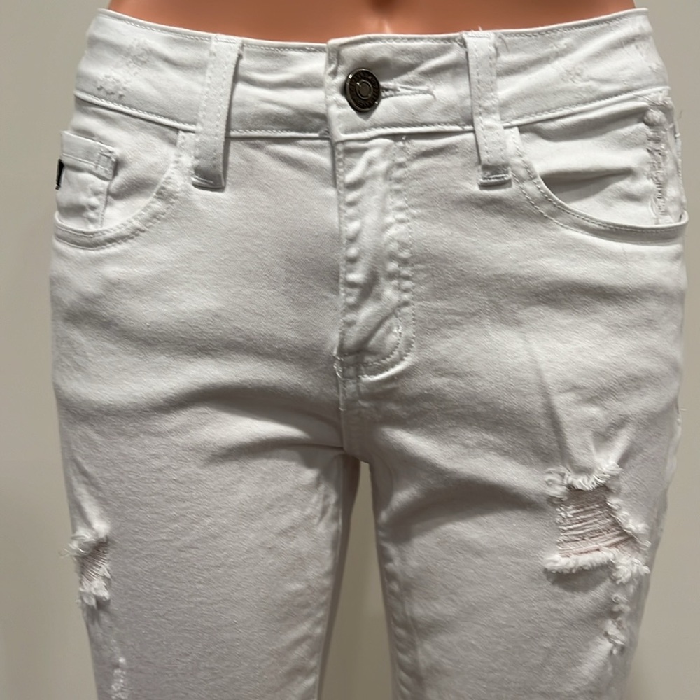 KanCan Brianna White Mid Rise Ankle Skinny Jeans Size 5/26 - Picture 3 of 11